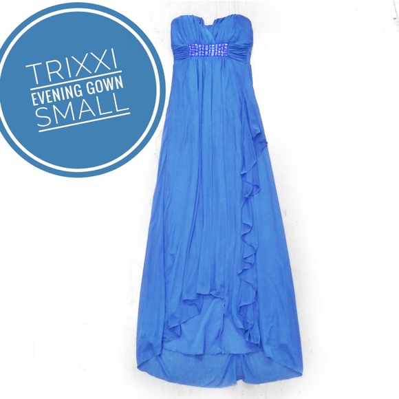 Trixxi Dresses & Skirts - Trixxi Floor-length Blue Strapless Prom Dress/Gown